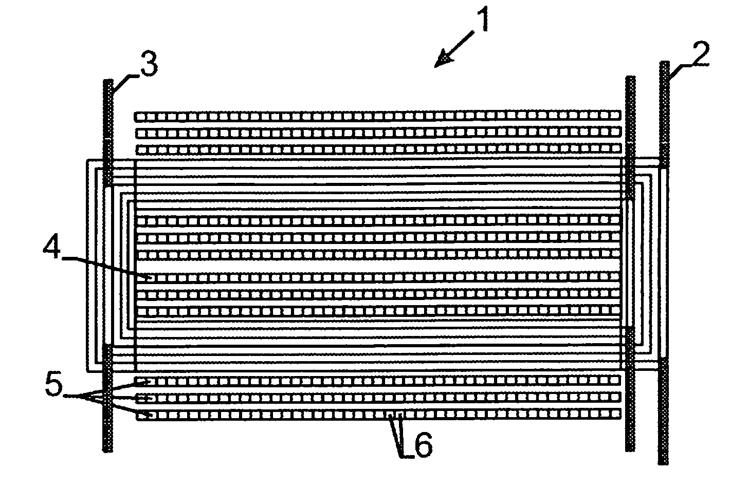 Magnetic flux return path with collated bands of wire