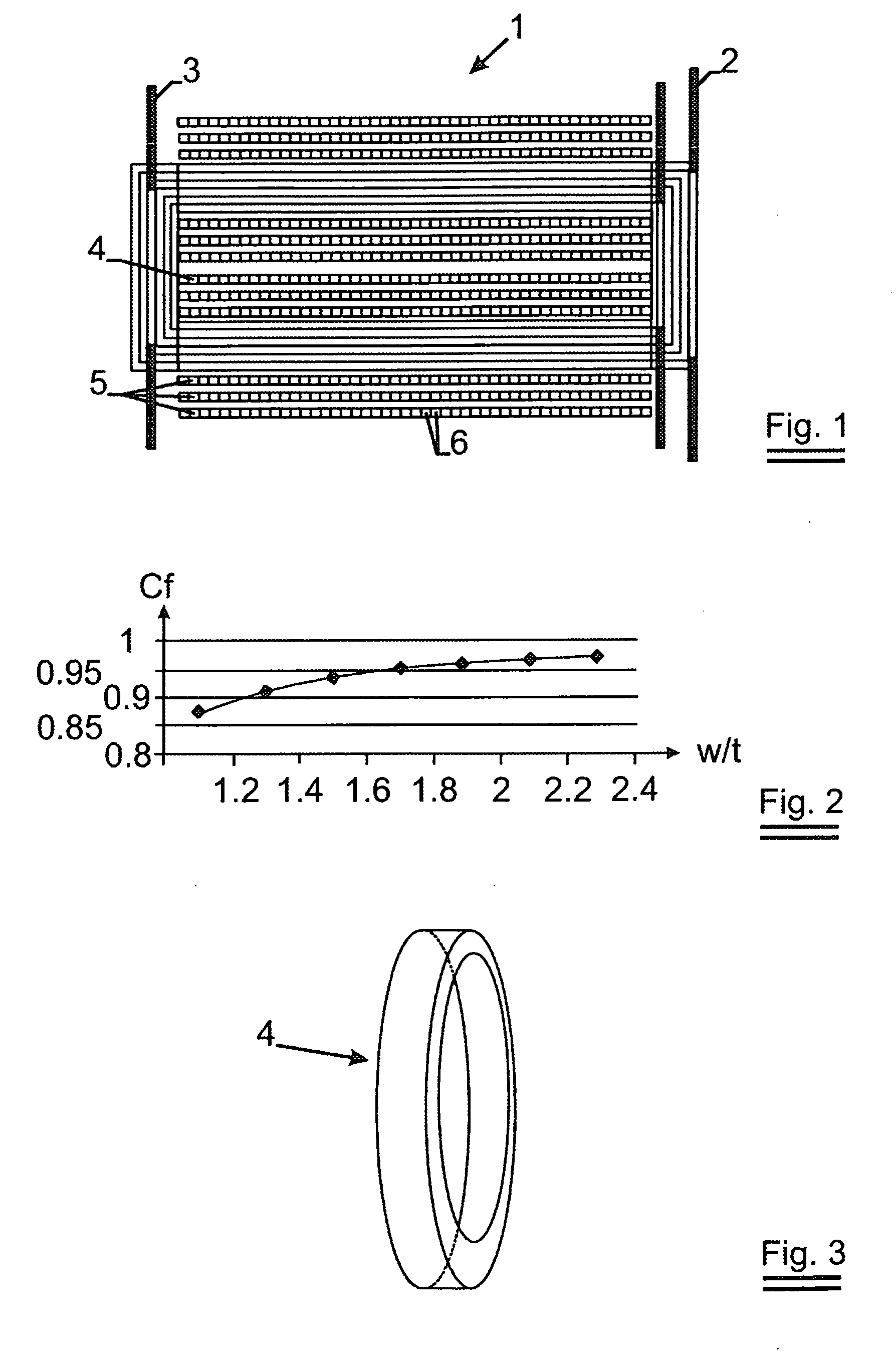 Magnetic flux return path with collated bands of wire