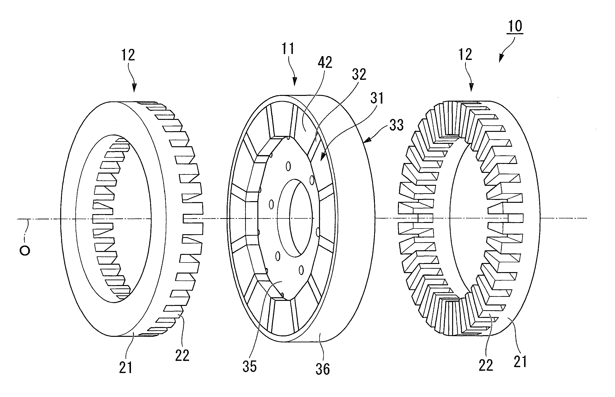 Axial gap type motor