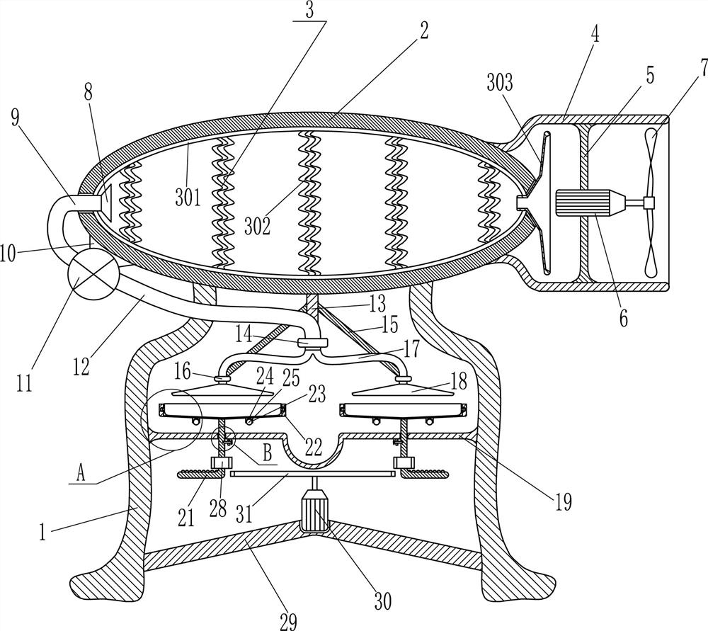 An agricultural rapeseed drying device