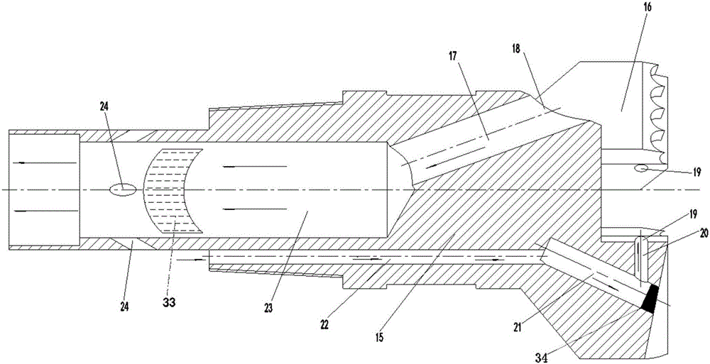 Injection type suction drilling tool for cutting removal of drilling center of weak formation and using method of drilling tool