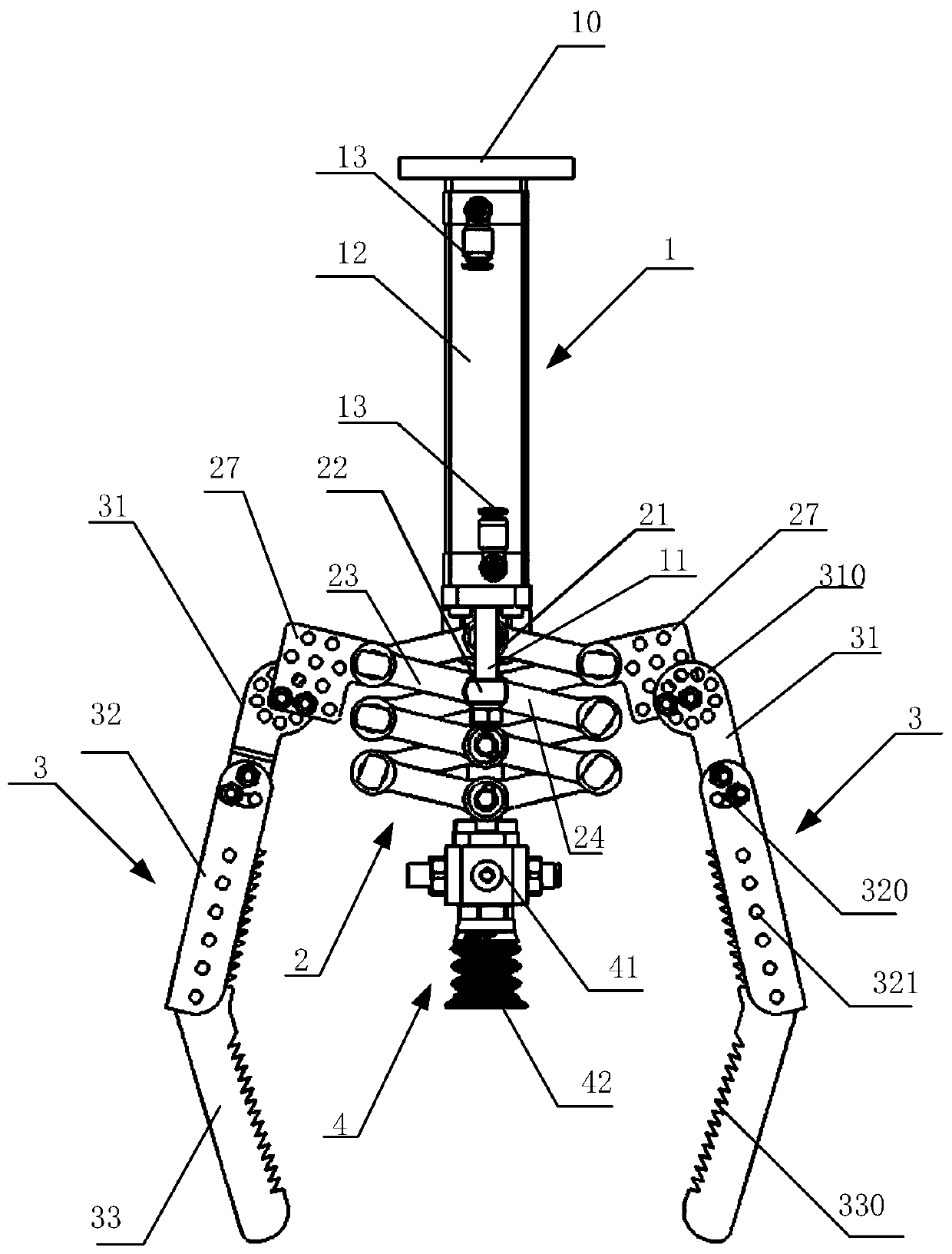 Substance taking and releasing device having mechanical arm