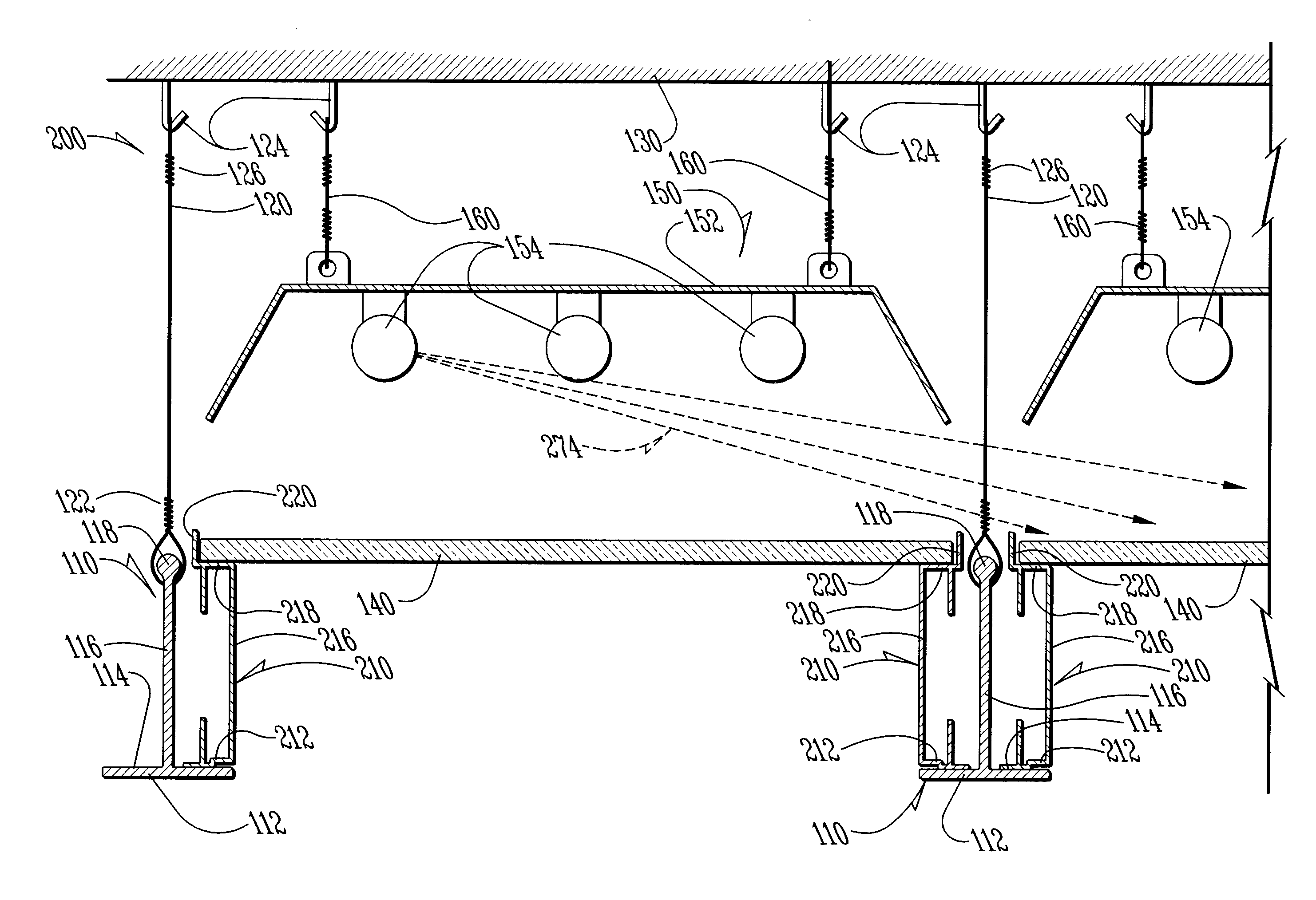 Method and system for creating an illusion of a skylight