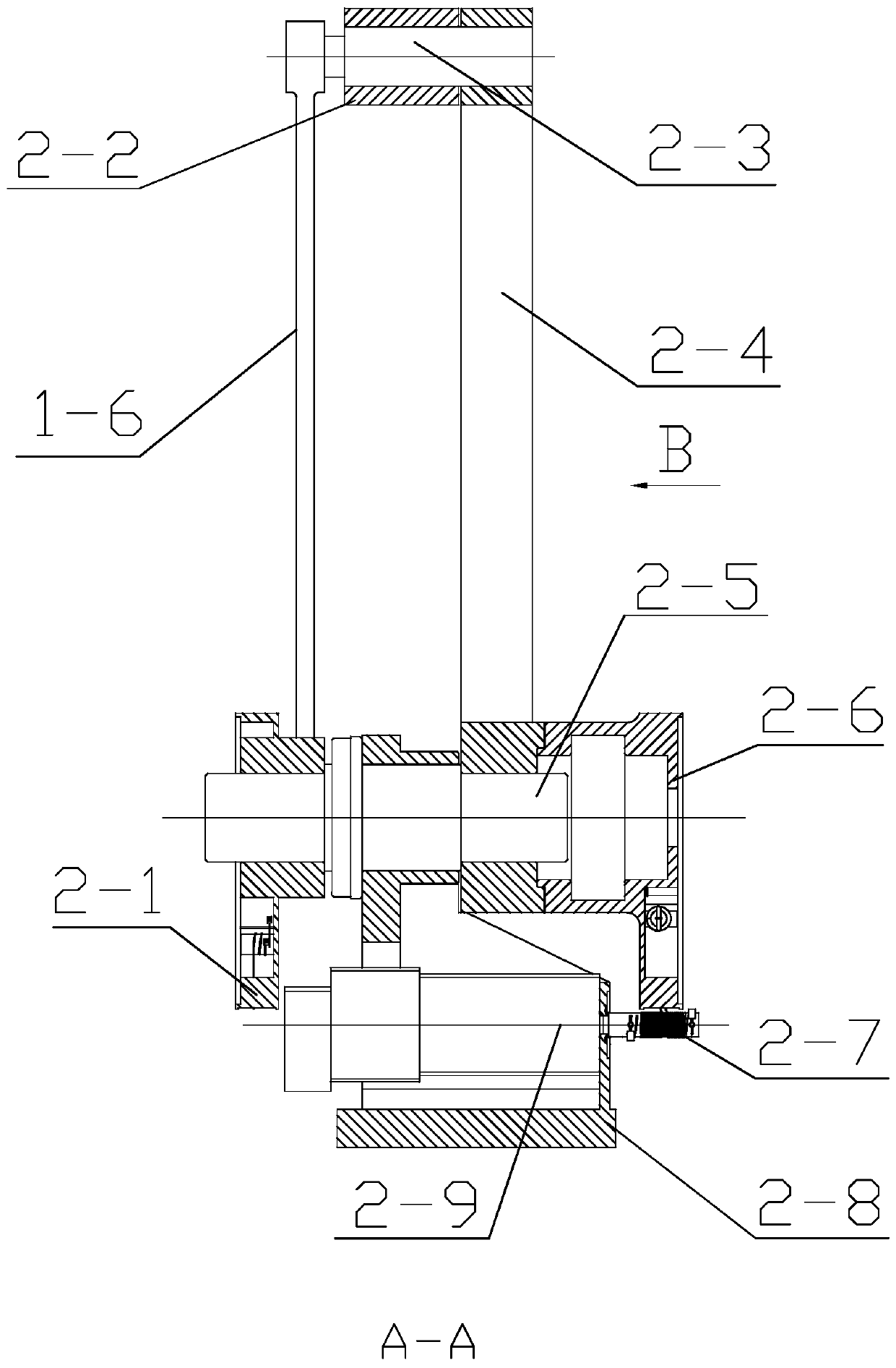 Wire transmission type four-connecting-rod mechanism