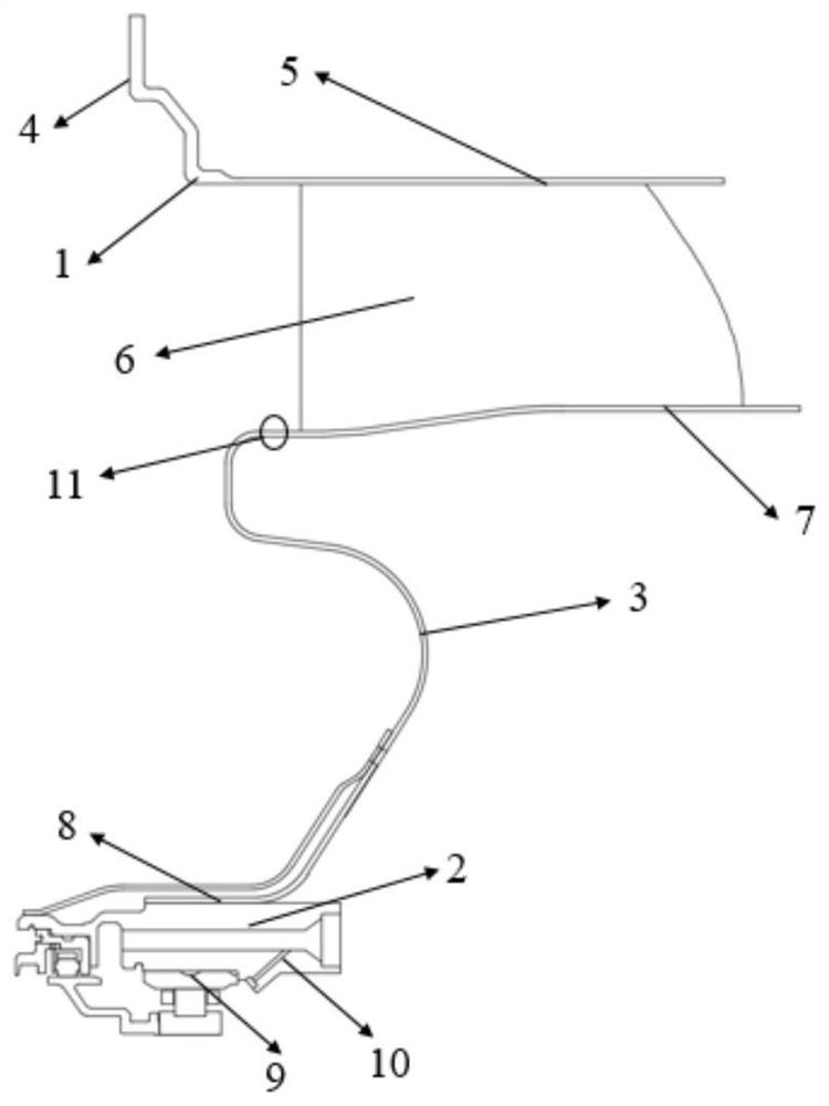 Elastic supporting structure of engine rotor transition section