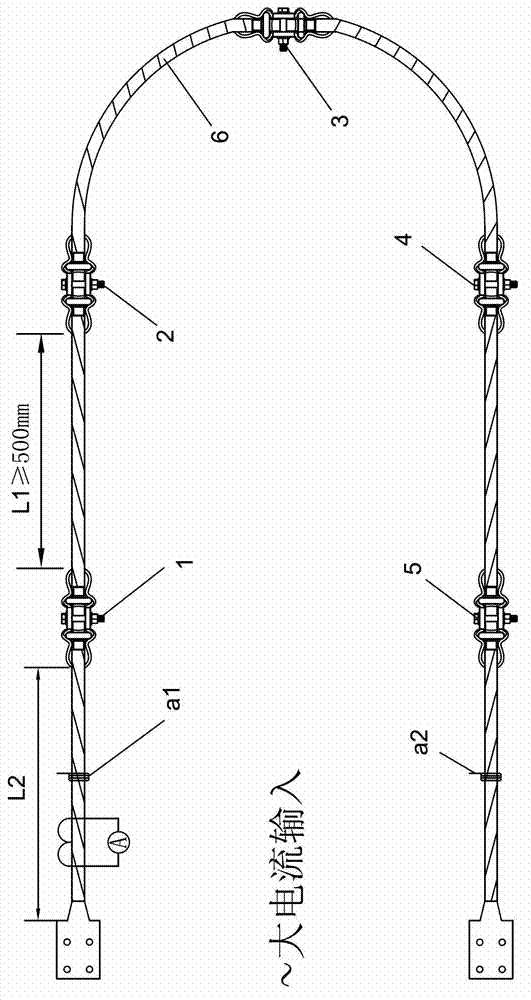 Non-electric continuous type hardware fitting energy consumption testing method