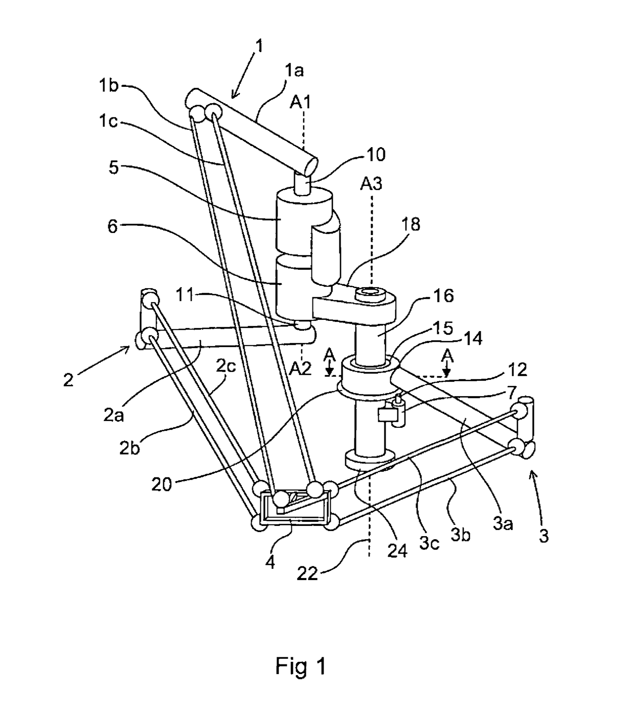 Industrial robot including a parallel kinematic manipulator