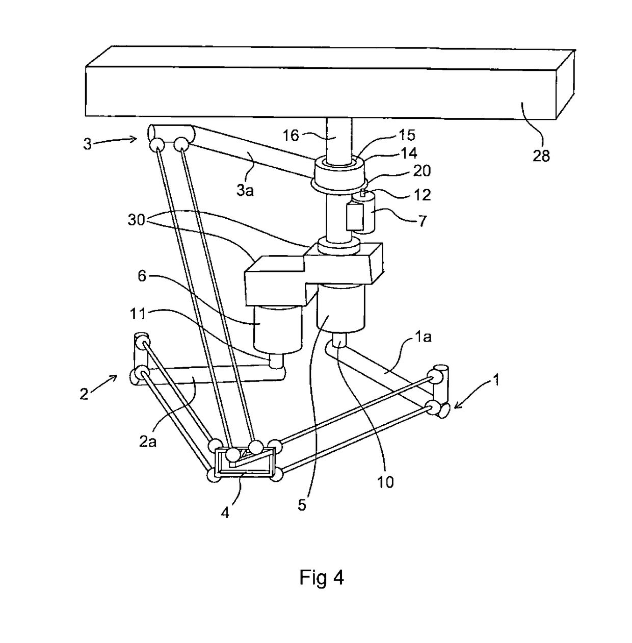 Industrial robot including a parallel kinematic manipulator