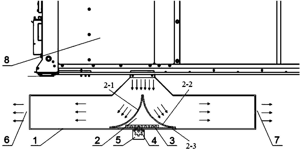 Adjustable distribution air duct for rail transit air conditioner and control method thereof