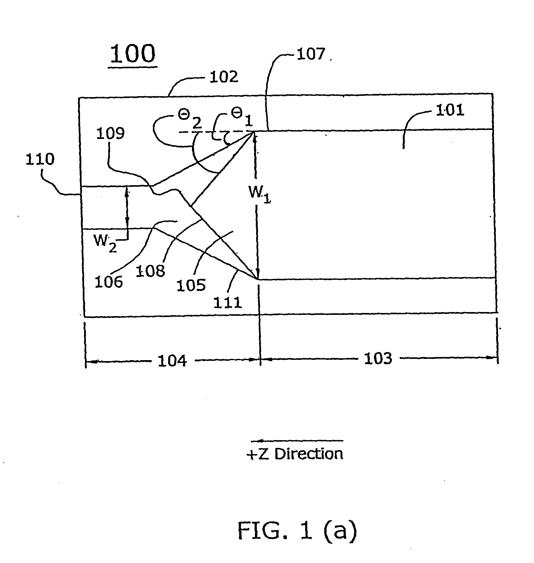 Optical waveguide termination with vertical and horizontal mode shaping