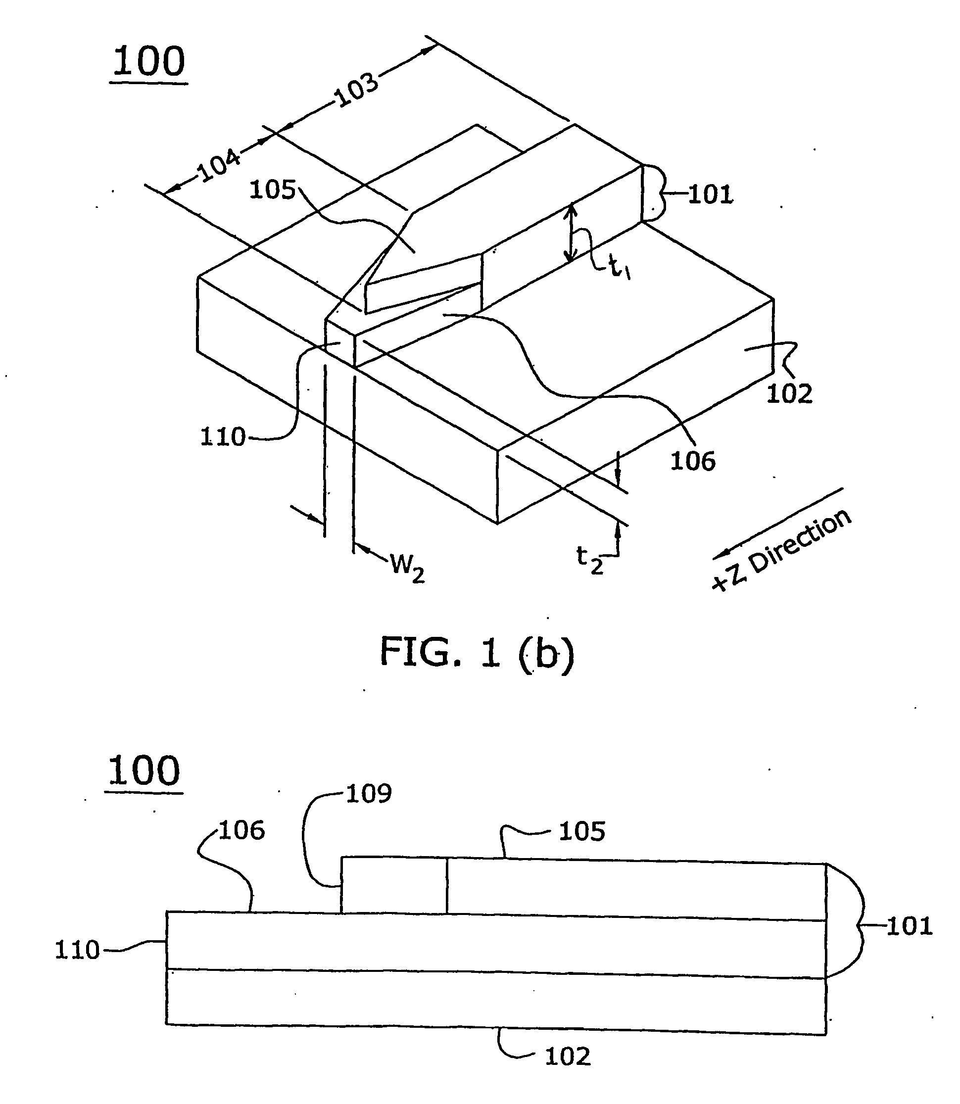 Optical waveguide termination with vertical and horizontal mode shaping