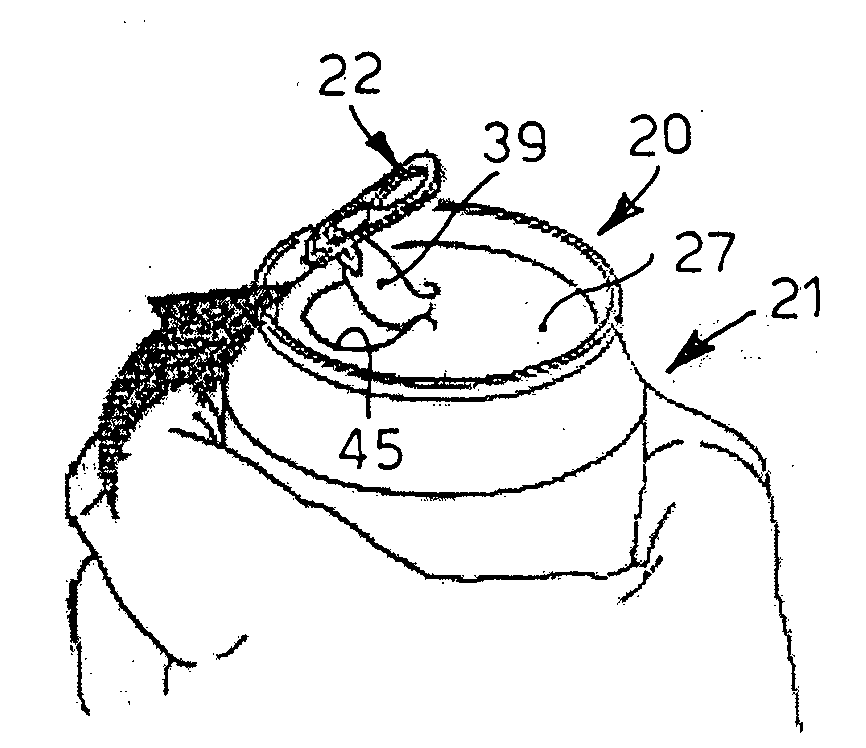 Lid for containers of substances and container of substances thus equipped