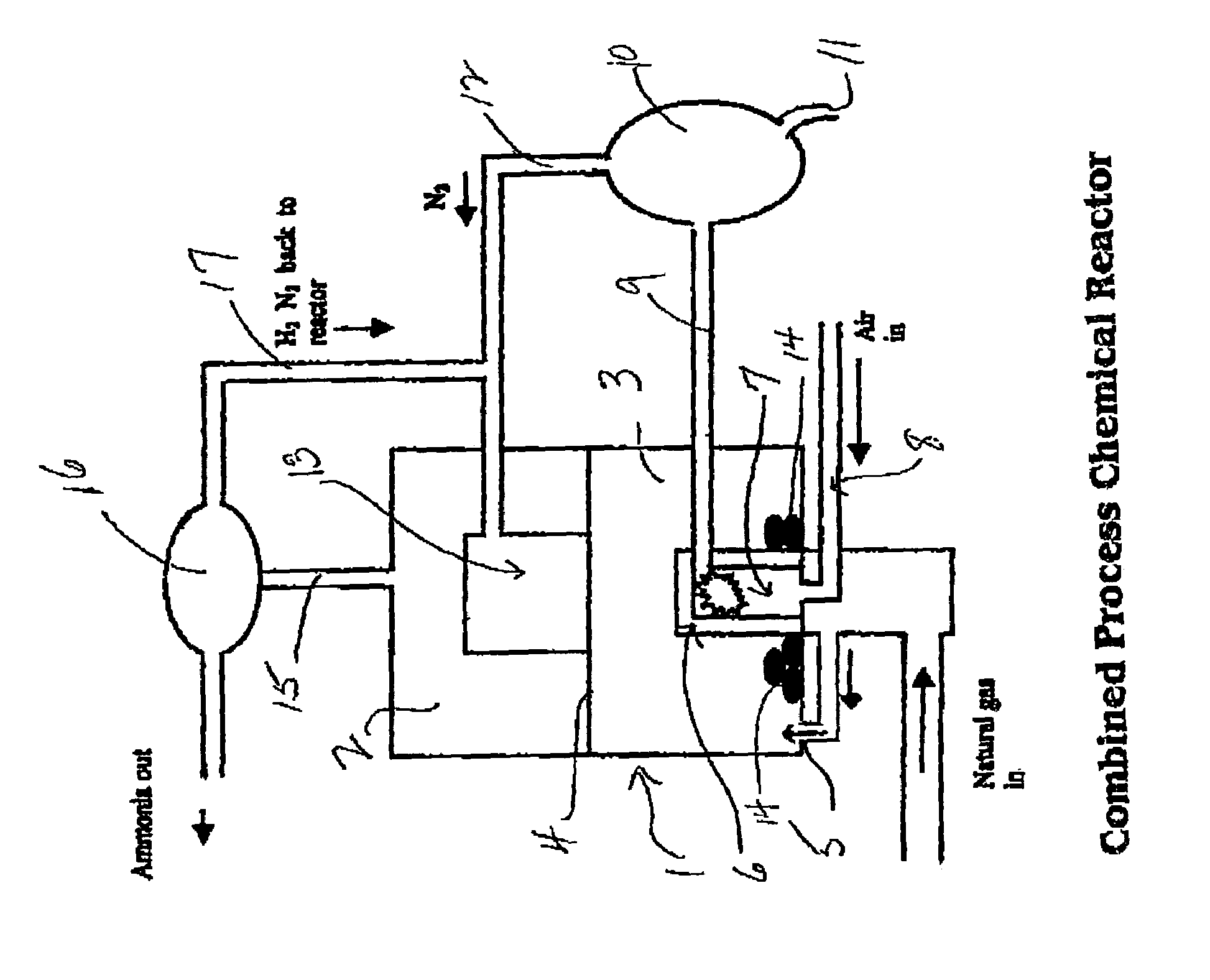 Combined methane decomposition and ammonia formation cell