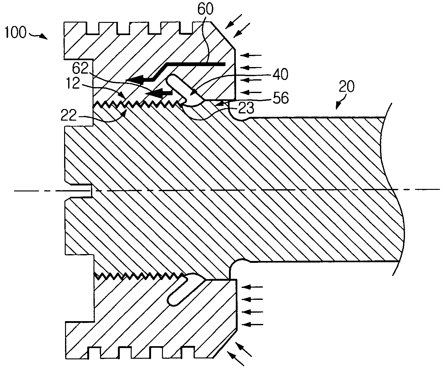 Piston head for hydraulic injection molding machine