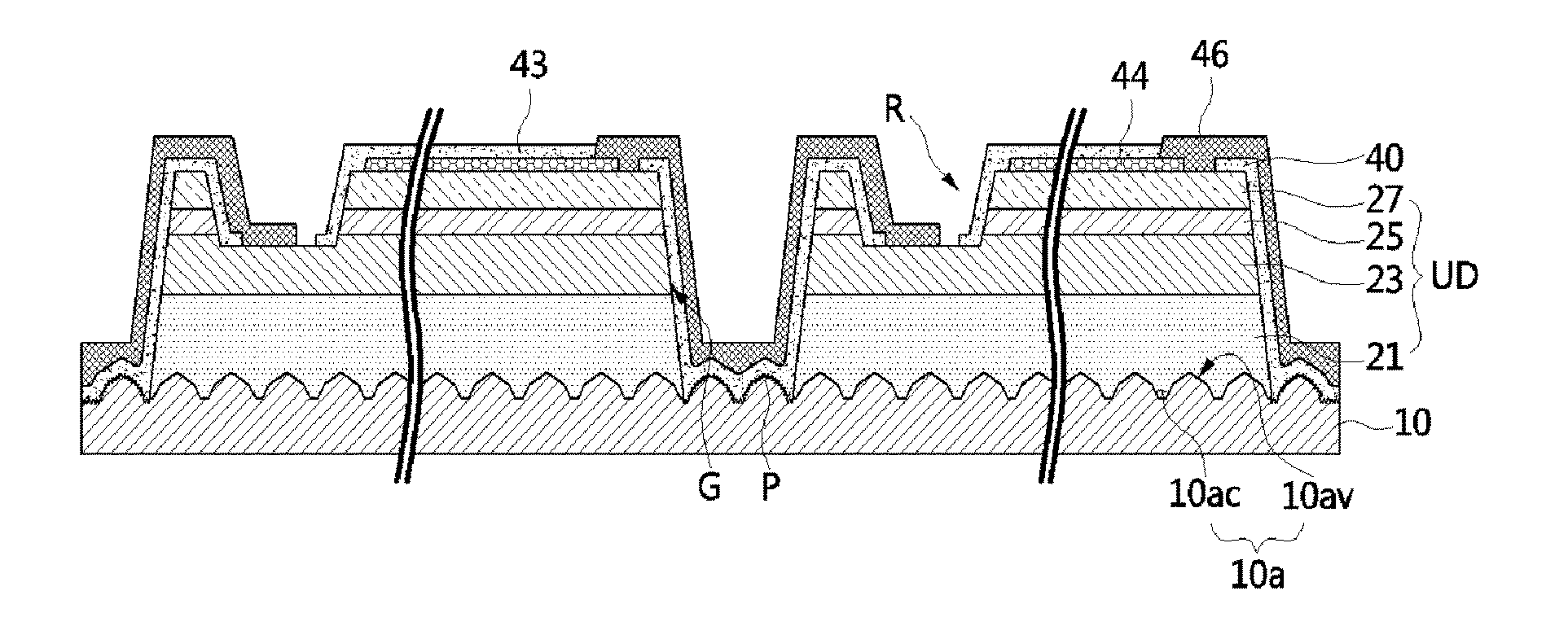 Substrate having concave-convex pattern, light-emitting diode including the substrate, and method for fabricating the diode