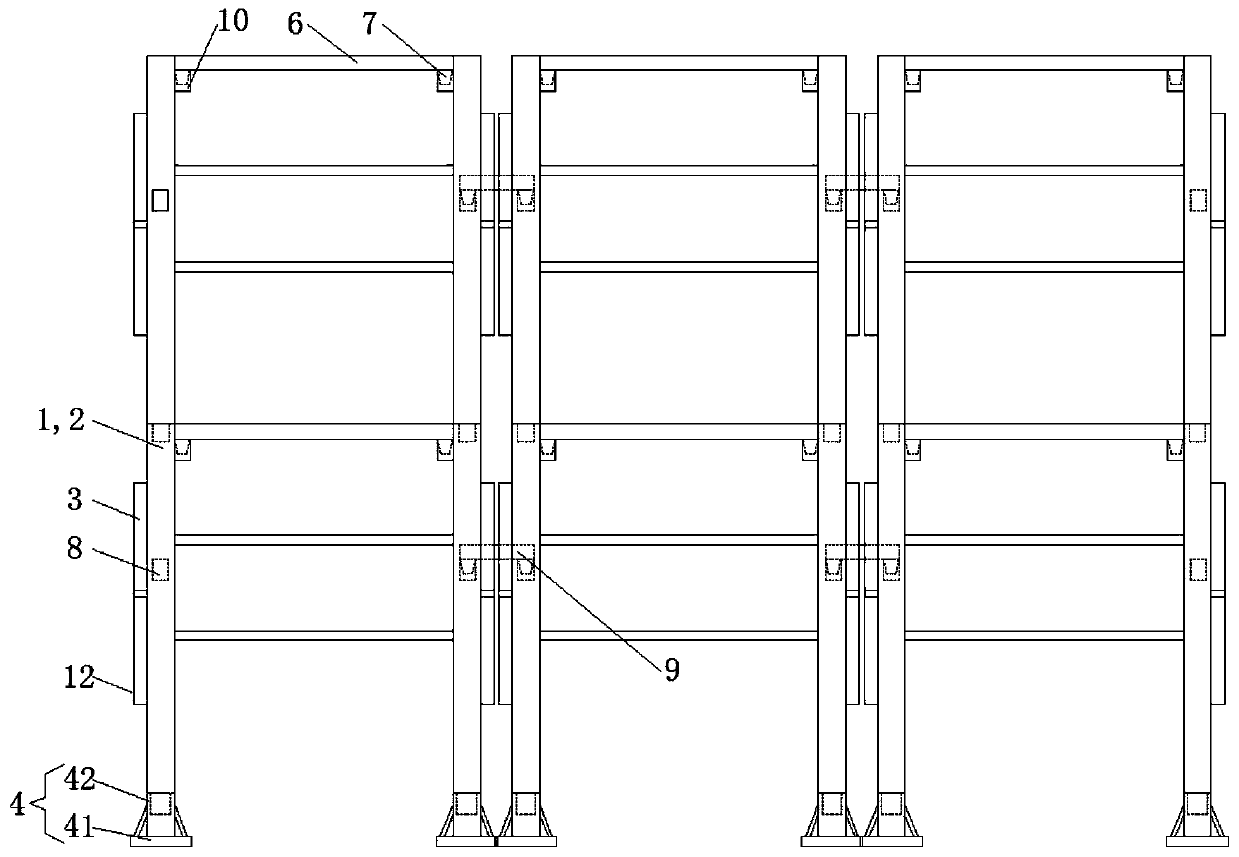 Foldable inner frame device for coke oven masonry construction and construction method