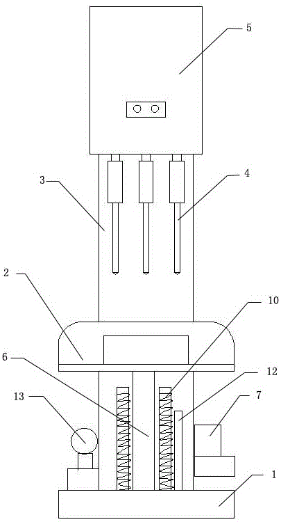 Drilling machine controlling lifting of workbench through hydraulic oil