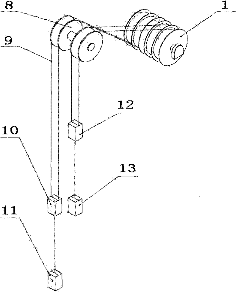 Multi-rope winding type stage hoisting machine