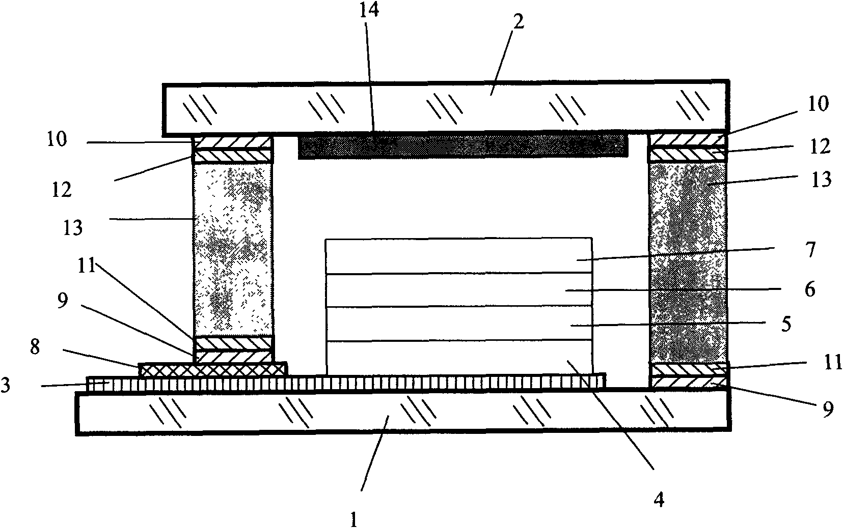 Structure and method for packaging organic electroluminescence component