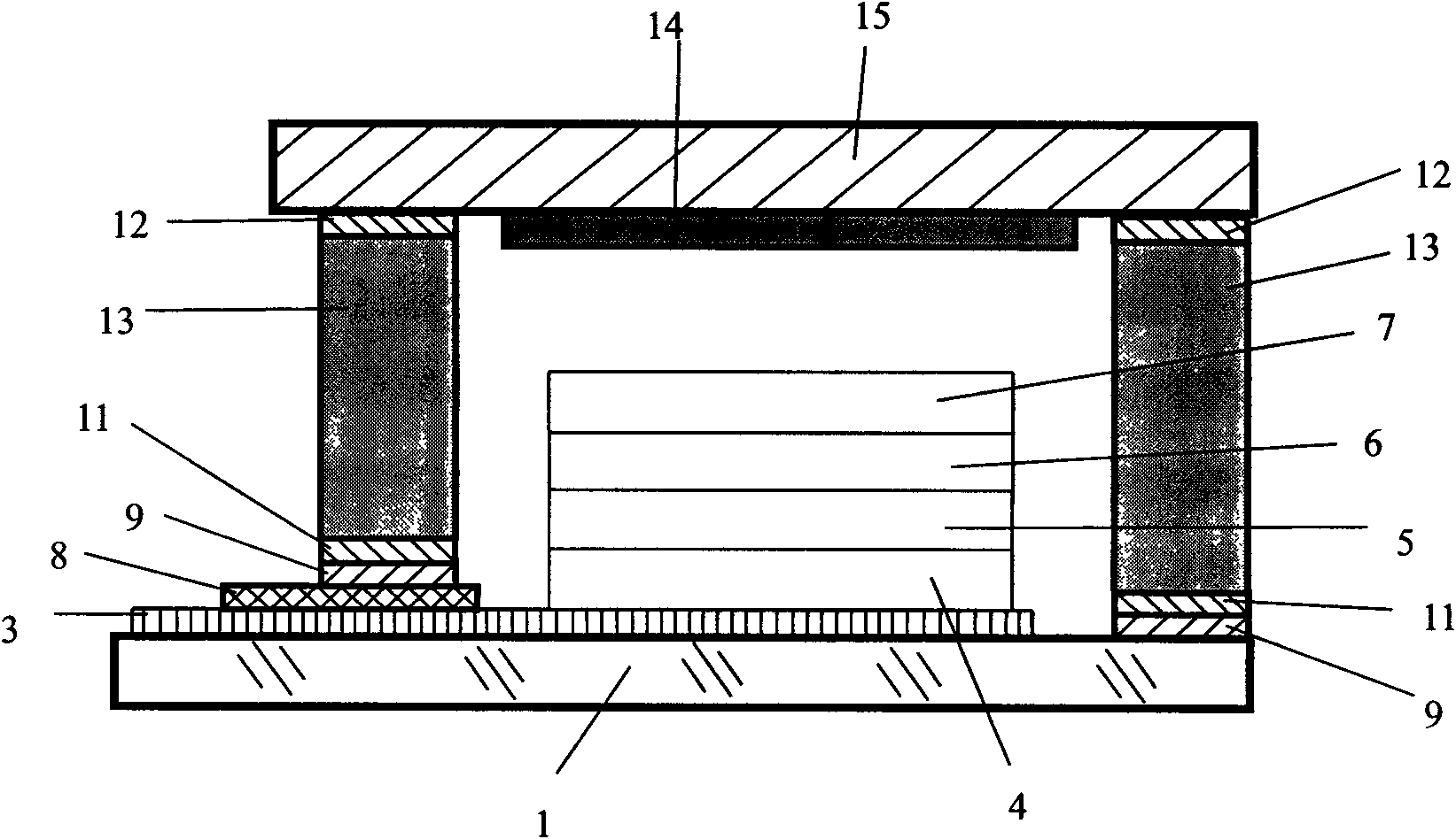 Structure and method for packaging organic electroluminescence component