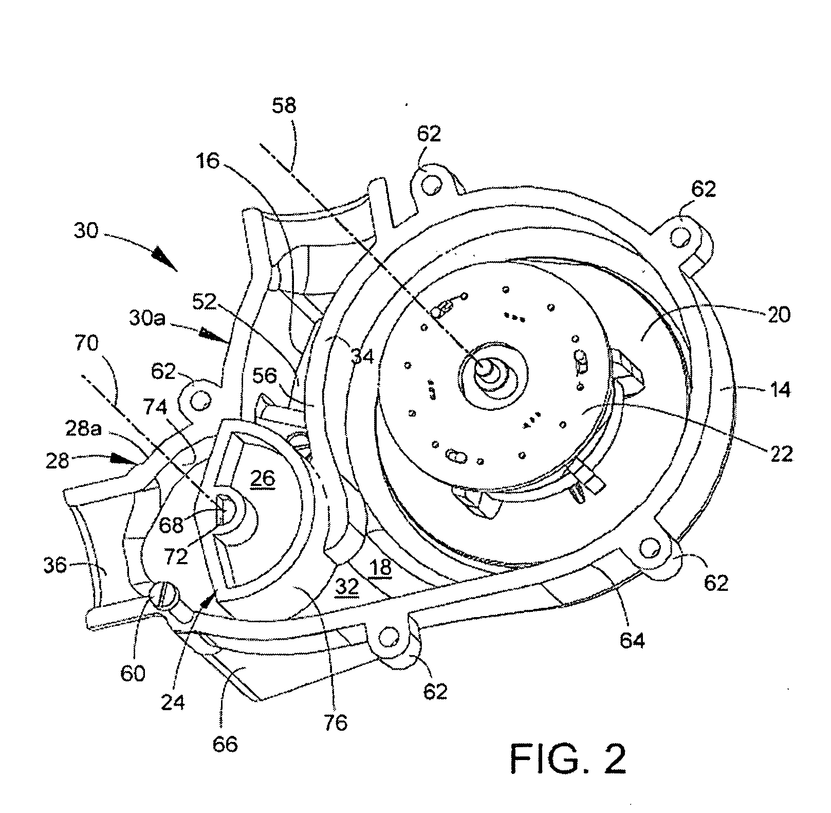 Combined gas flow generator & control valve housing in a ventilator