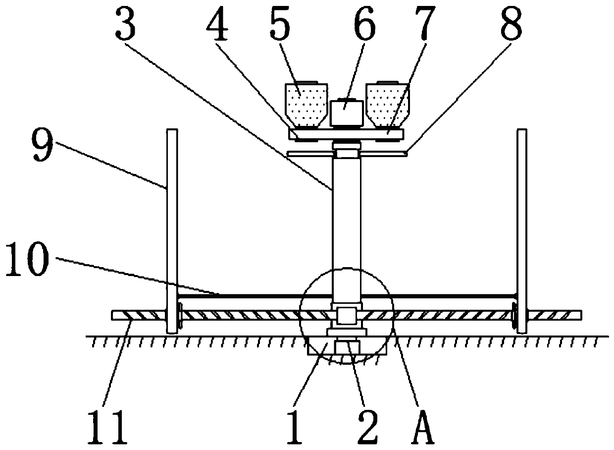 Discharging device with range control function for marine bottom sediment environment improvement