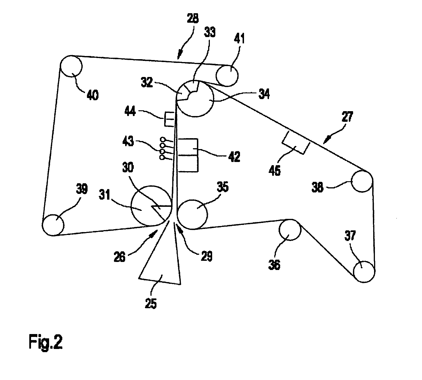 Machine for producing a fibrous web