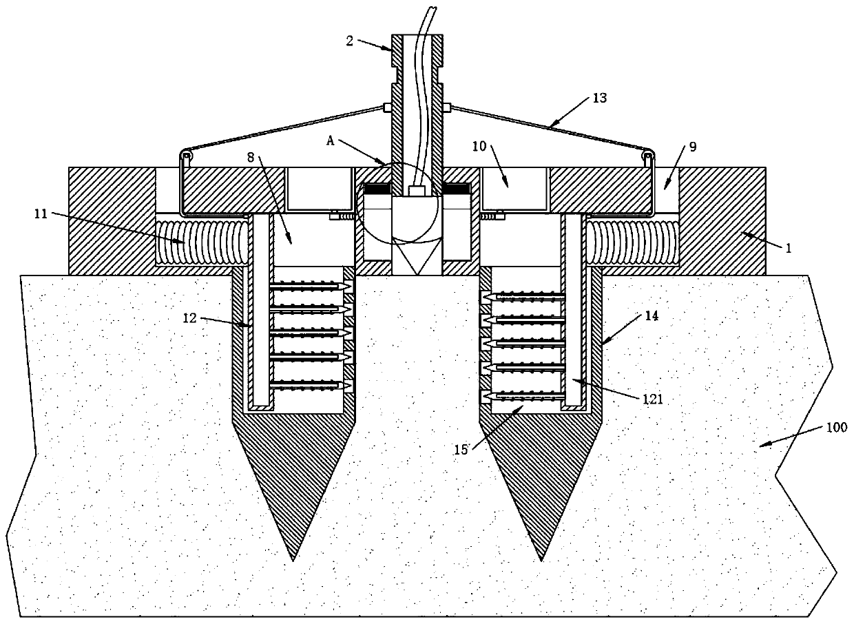 Distribution transformer grounding structure capable of changing soil resistivity