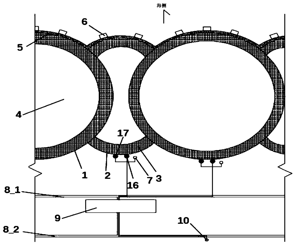 Construction method of multiple anti-corrosion protection for steel cylinder revetment structure in Haizhong