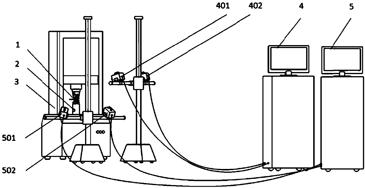 Testing system used for three-dimensional structure internal crack propagation experiment