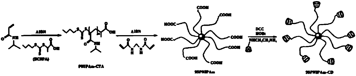 Cyclodextrin star polymer, preparation method and application of cyclodextrin star polymer, and fracturing fluid