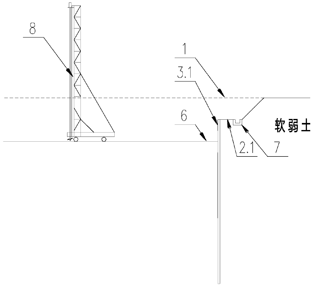 Stepped supporting method for soft soil foundation pit