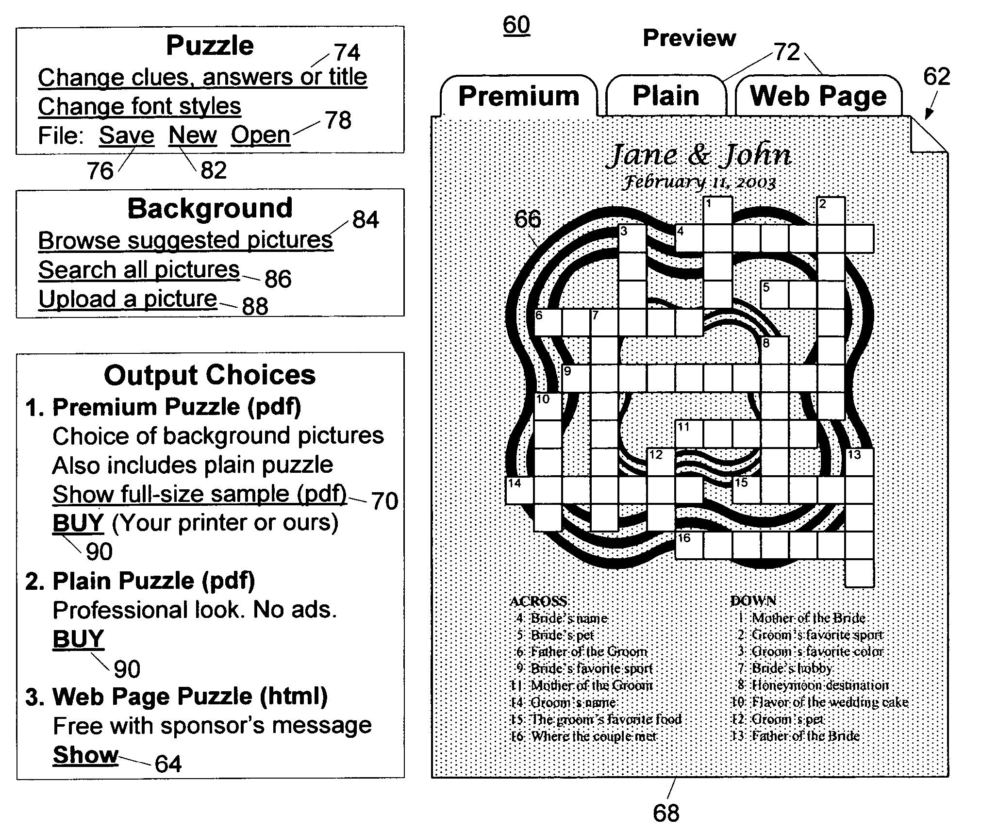 Questionnaire method of making topic-specific word puzzle documents