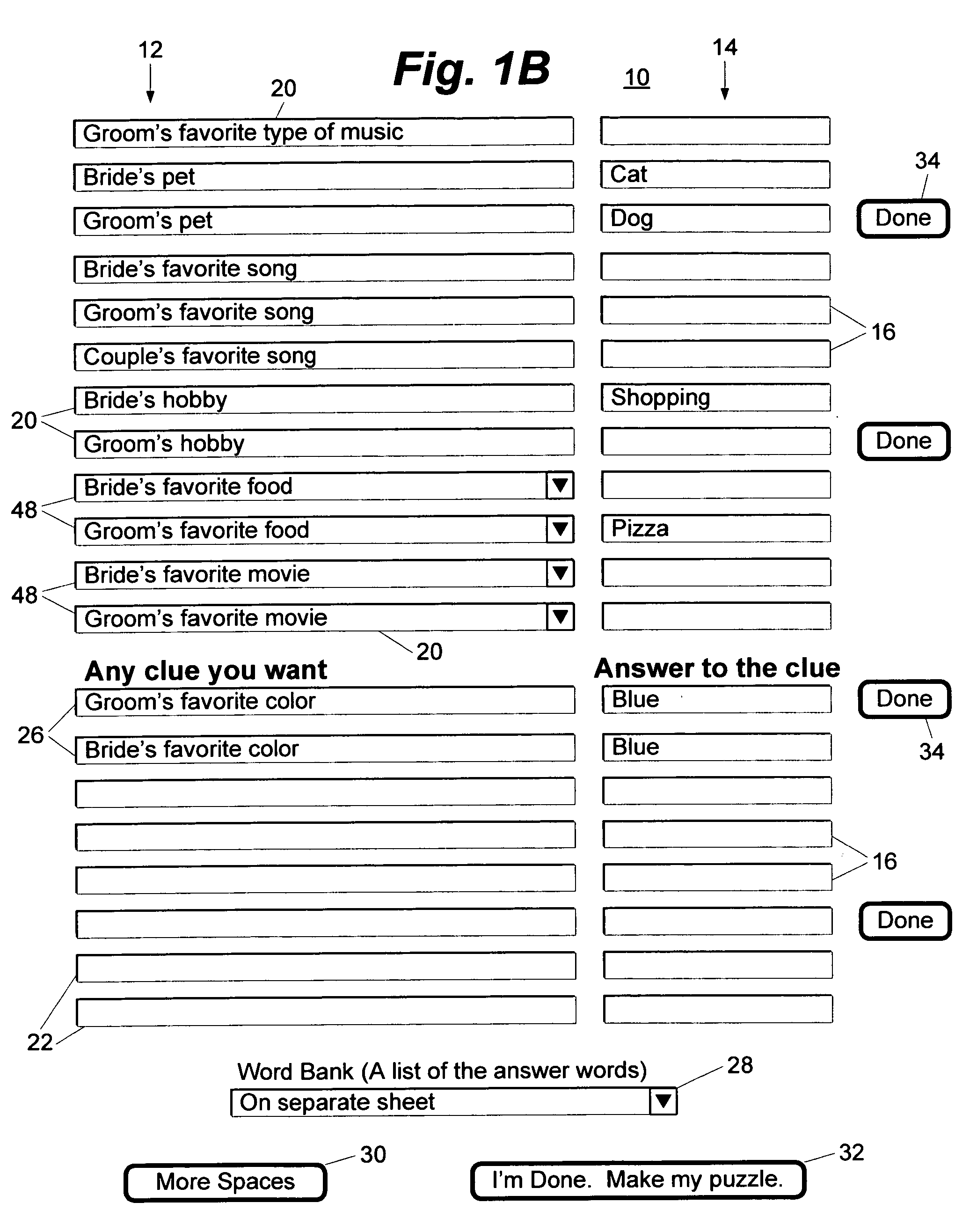 Questionnaire method of making topic-specific word puzzle documents