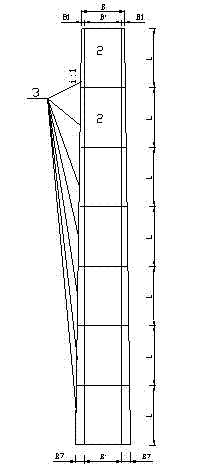 Structure of standard steel forms for constructing thin-wall high pier groups with four sides being variable cross sections by form turnover