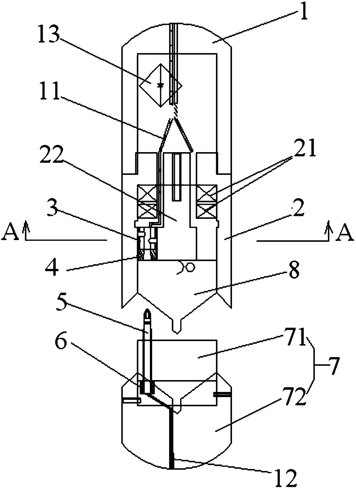 An underground cable connection device