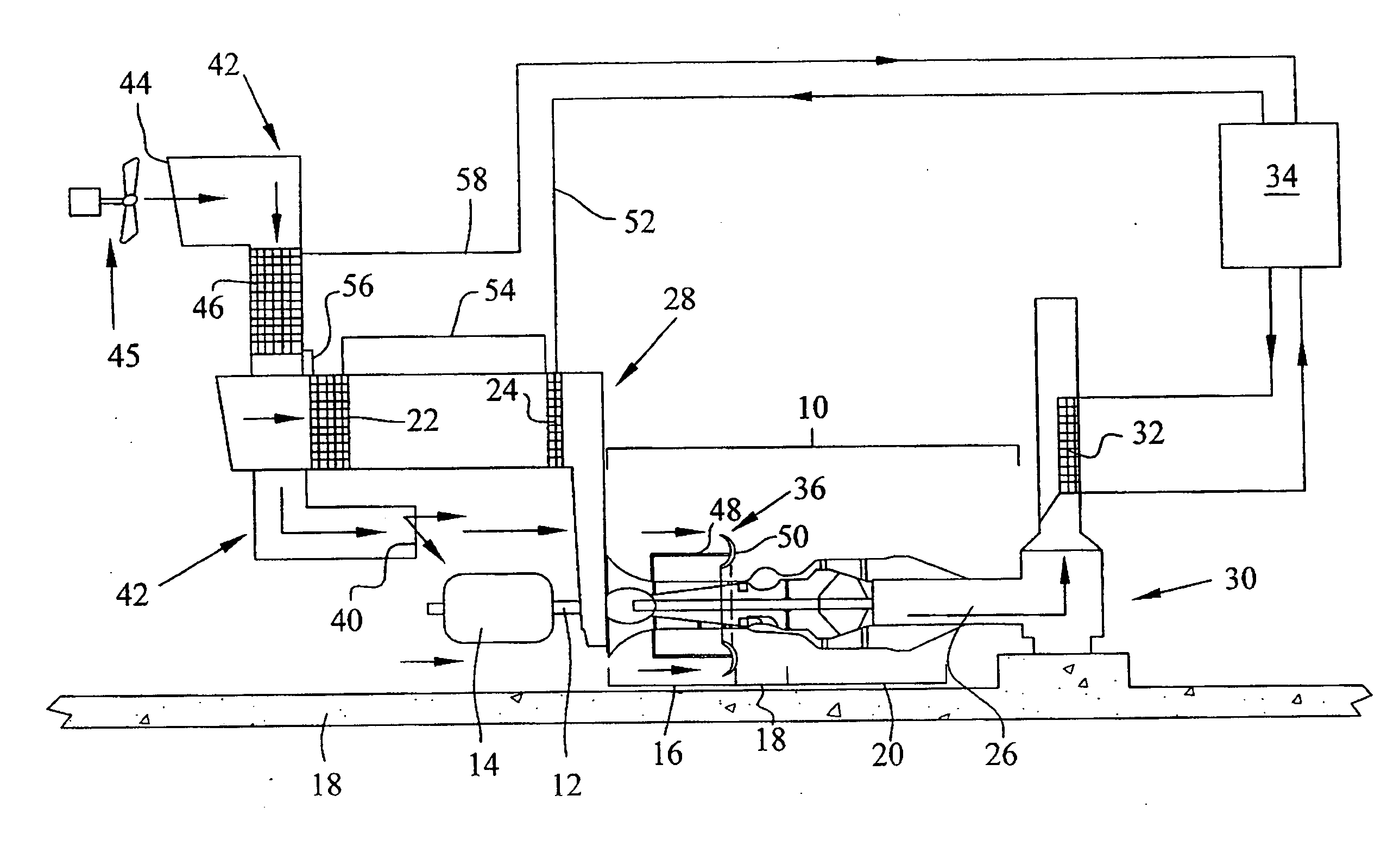 Heat absorbing and reflecting shield for air breathing heat engine