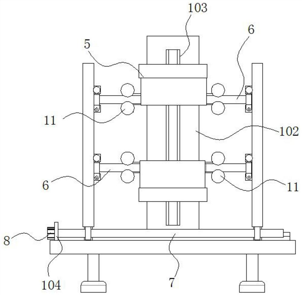 Heating and straightening device for metal rod