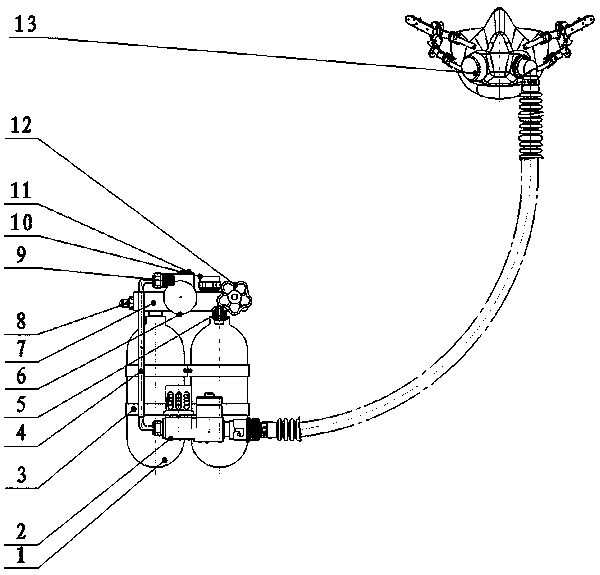 High-altitude skydiving oxygen supply device