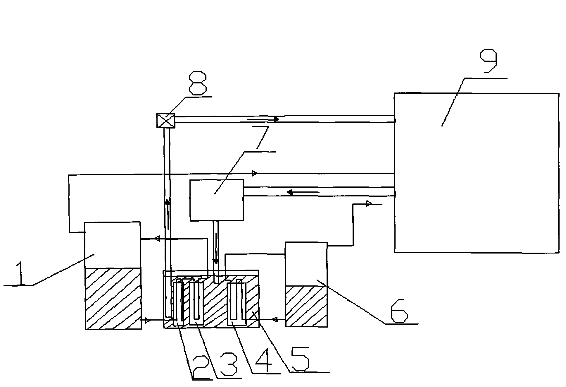 Solar cell sheet processing hydraulic condensation circulation system