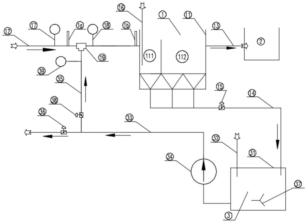 Grid flocculation sedimentation tank filled with diatomite