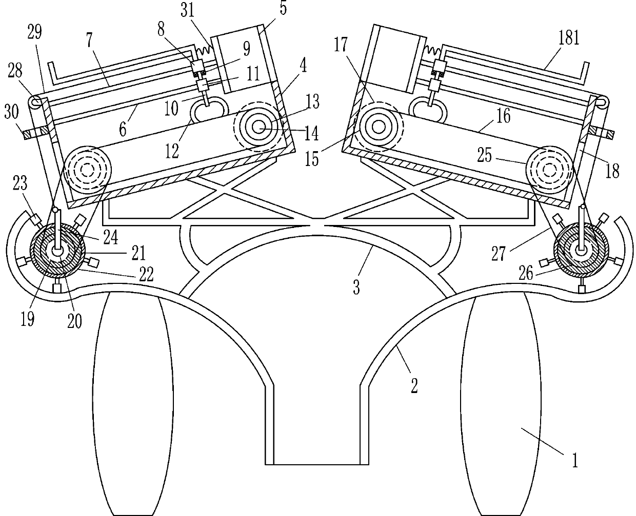 Device for removing iron impurities from fine powder rare earth material