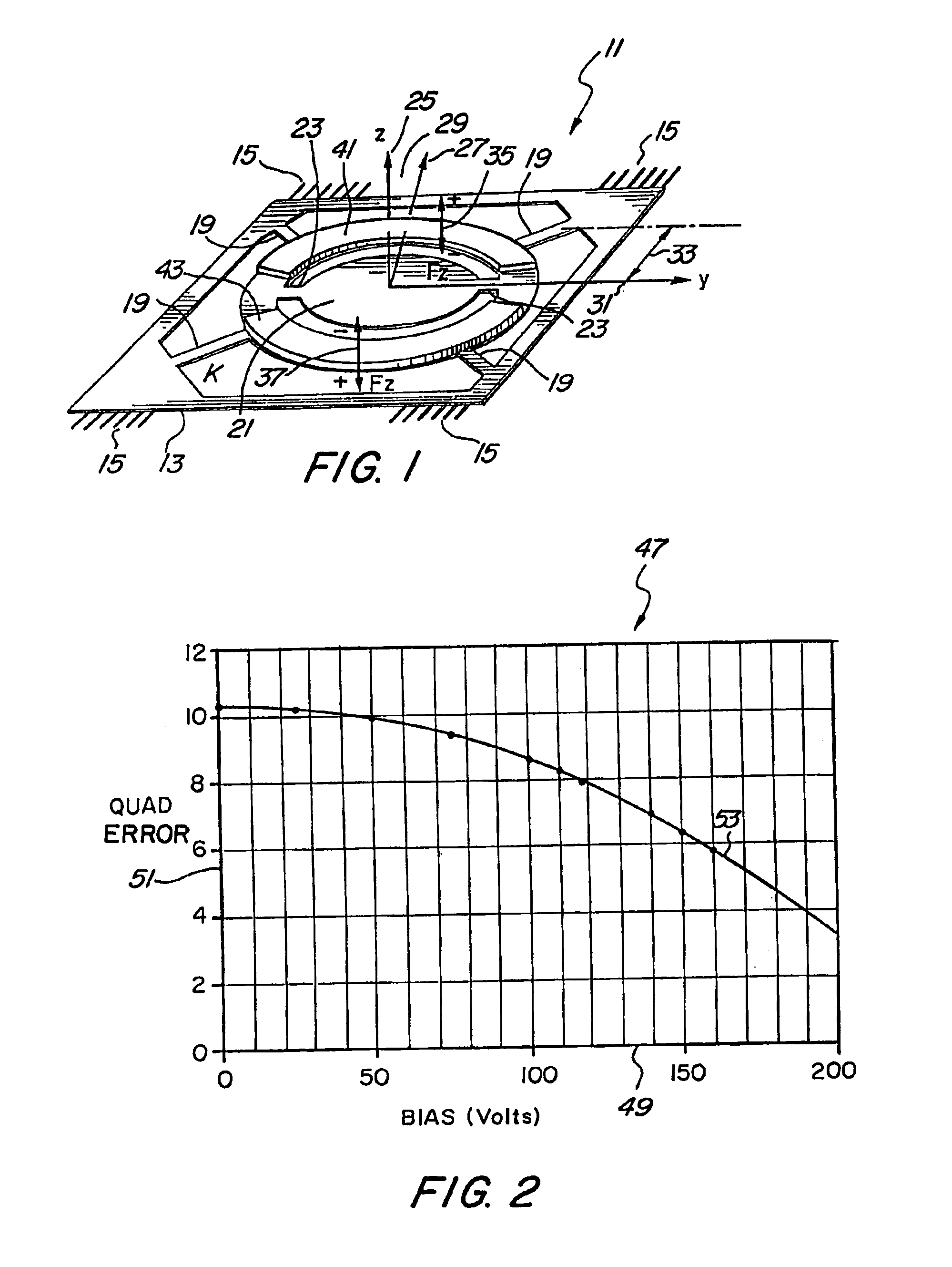 Quadrature compensation technique for vibrating gyroscopes