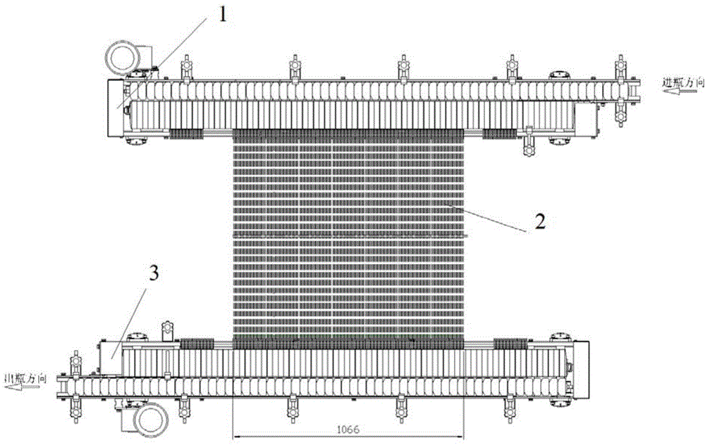 Channel transitional conveying equipment for conveying beverage bottles