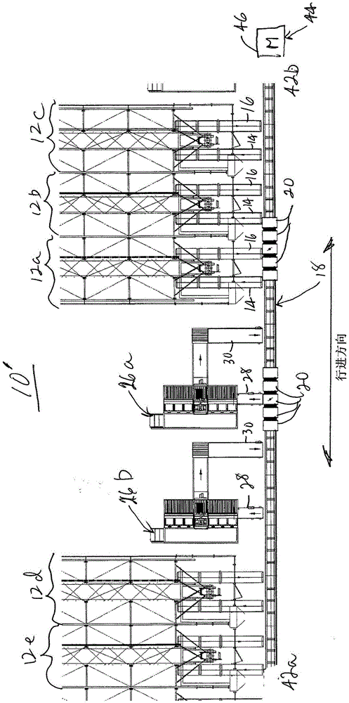 Transfer system and material-handling system and method using such transfer system