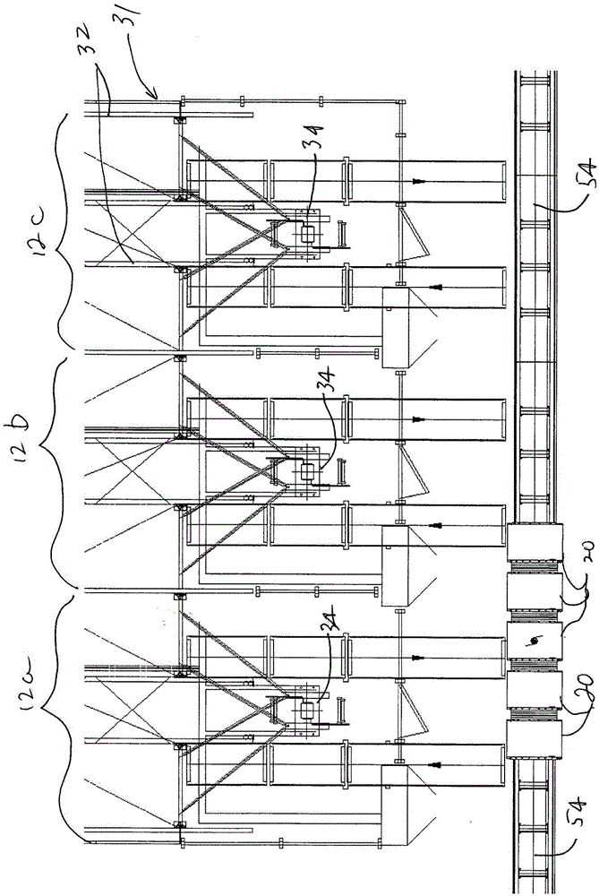 Transfer system and material-handling system and method using such transfer system