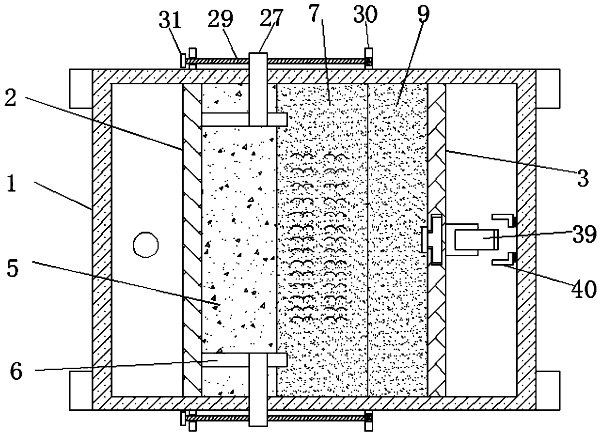 Ecological rock-soil mechanics slope protection test device under simulated rainfall condition