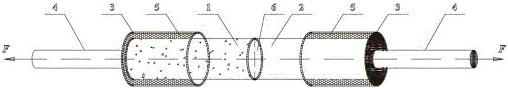 Experiment method and experiment member for testing bond strength of concrete and coal, rock or concrete