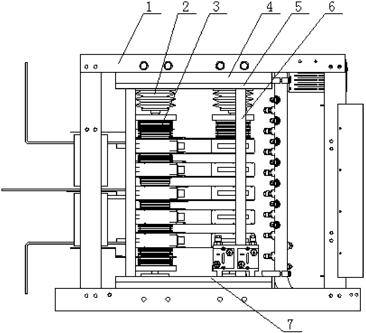 Vertically placing mechanical press fitting structure of power device clusters