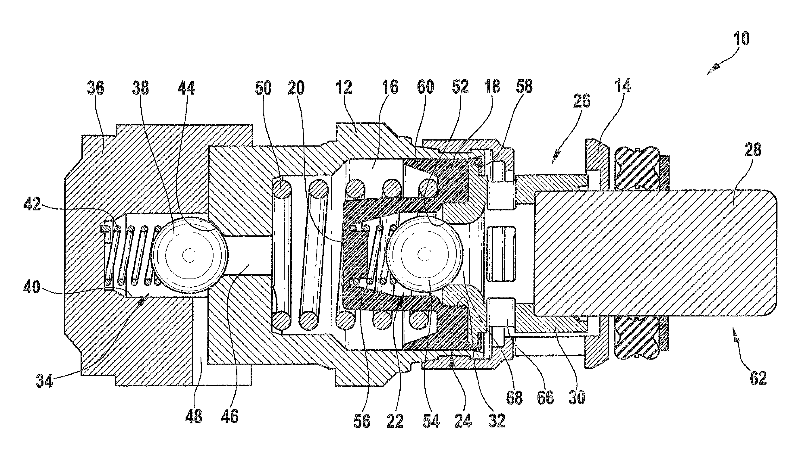 Piston pump for a vehicle brake system with a sealing element